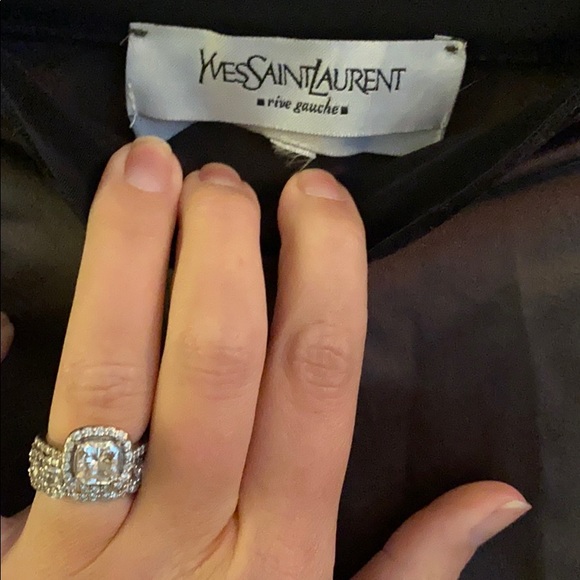 Yves saint laurent silk skirt with velvet trim - Picture 2 of 3